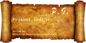 Prikkel Iván névjegykártya